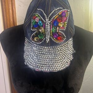 Butterfly rainbow bling cap